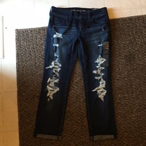 American Eagle ripped cropped jeans